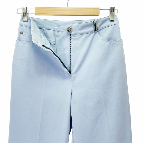 St. John Sport Essentials Light Blue Stretch Cotton Pants Size 2 Straight Leg - Picture 5 of 12